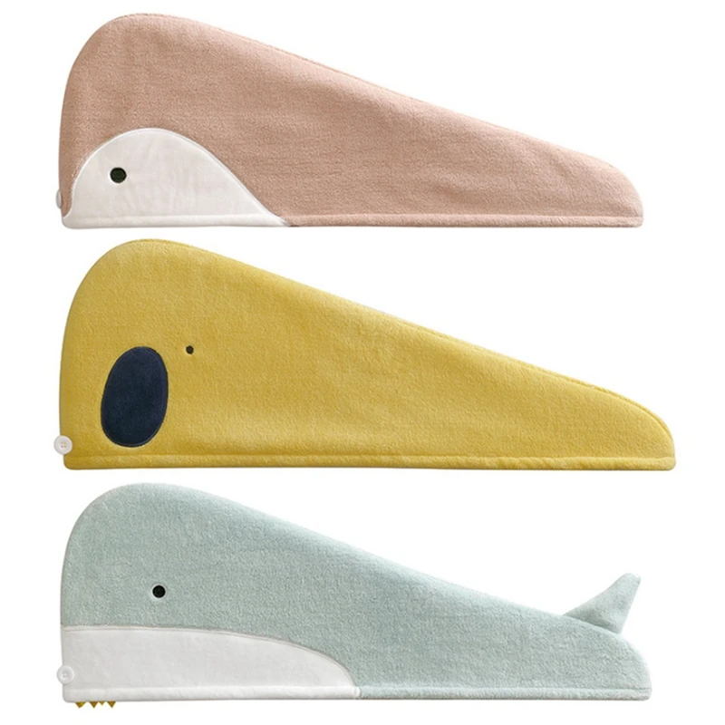 

3PCS Cartoon Coral Fleece Quick-Drying Absorbent Dry Hair Cap Girls Dry Hair Towel Soft Absorbent Dry Hair Cap Scarf
