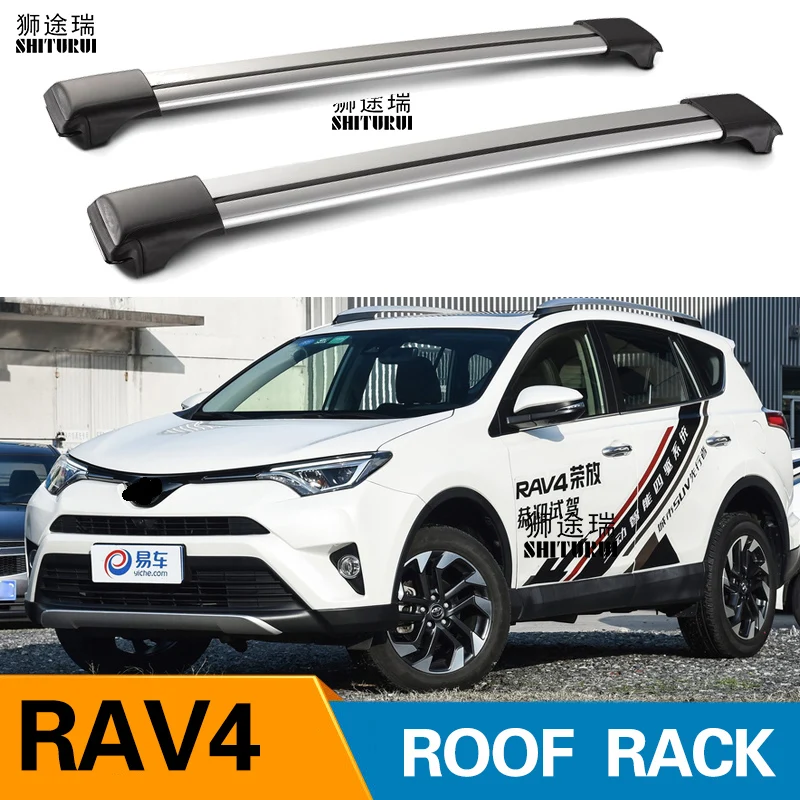 

SHITURUI 2Pcs Roof bars For TOYOTA RAV4 2013+2017 2018 RAV 4 IV Aluminum Alloy Side Bars Cross Rails Roof Rack Luggage