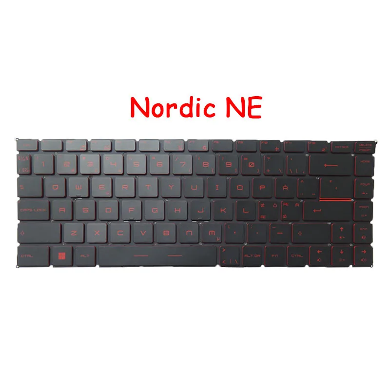 Клавиатура с красной подсветкой для ноутбука MSI Bravo 15 A4DDR A4DCR MS-16WK Италия IT Nordic NE