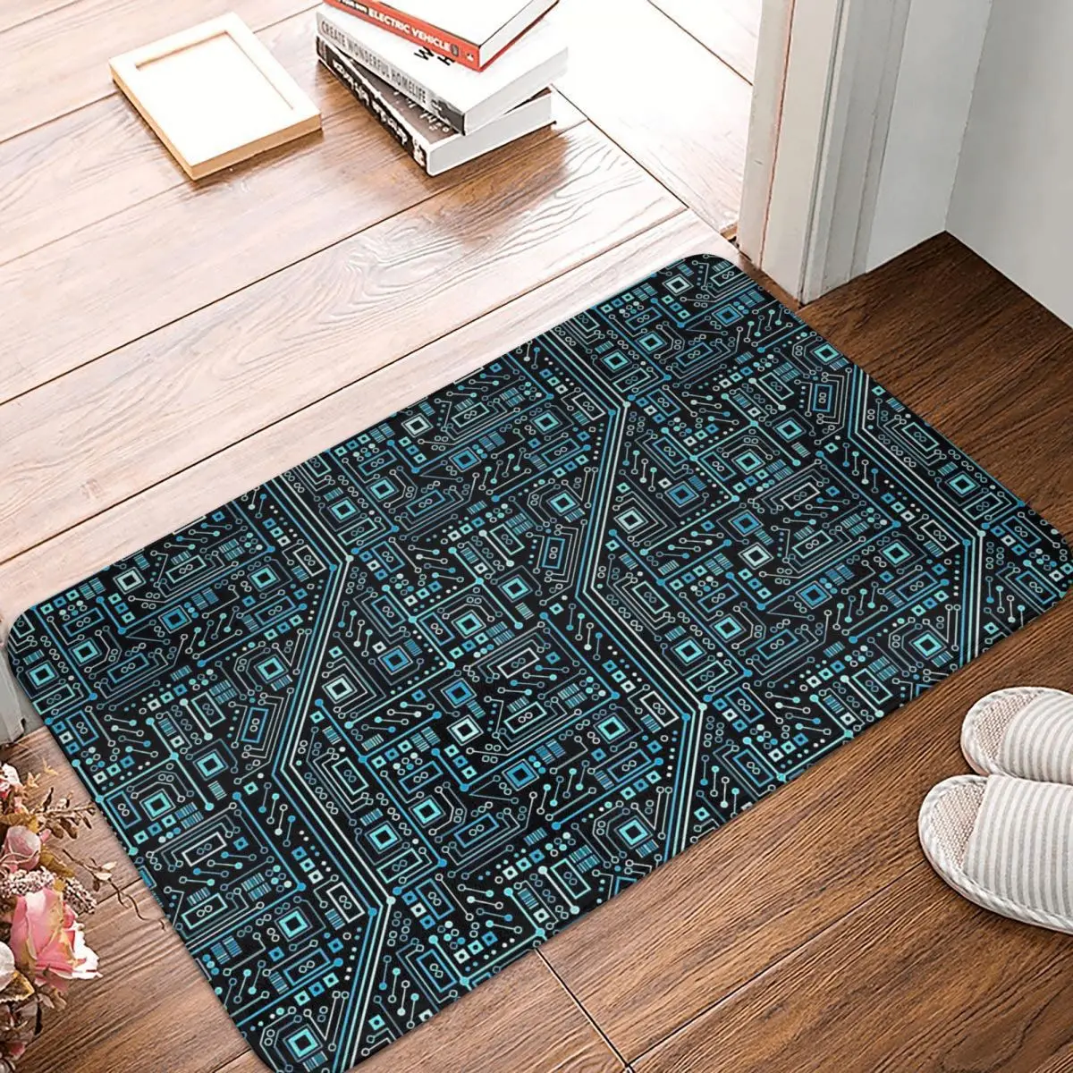 

Geek Bedroom Mat Circuits Cool Doormat Living Room Carpet Outdoor Rug Home Decor