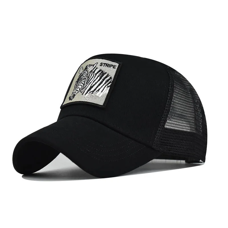 

Summer Cap for Men Animal Zebra Embroidery Baseball Cap for Man Summer Mesh Hats Hip Pop Snapback Trucker Hat
