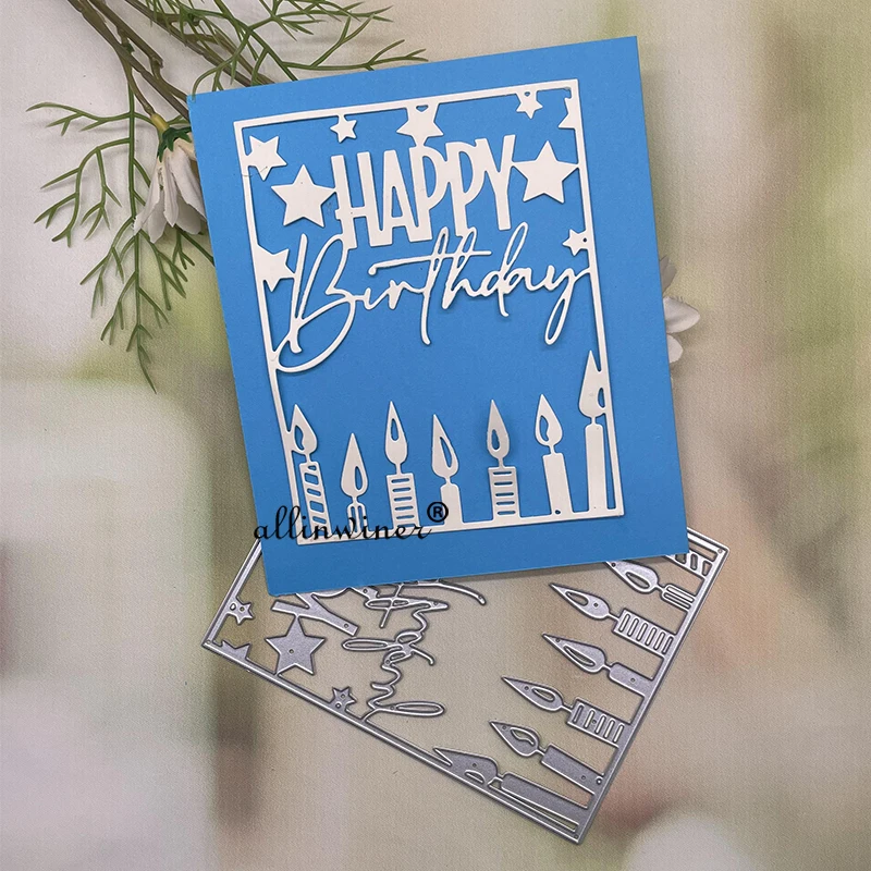 

Birthday candle frame Metal Cutting Dies Stencils For DIY Scrapbooking Decorative Embossing Handcraft Die Cutting Template
