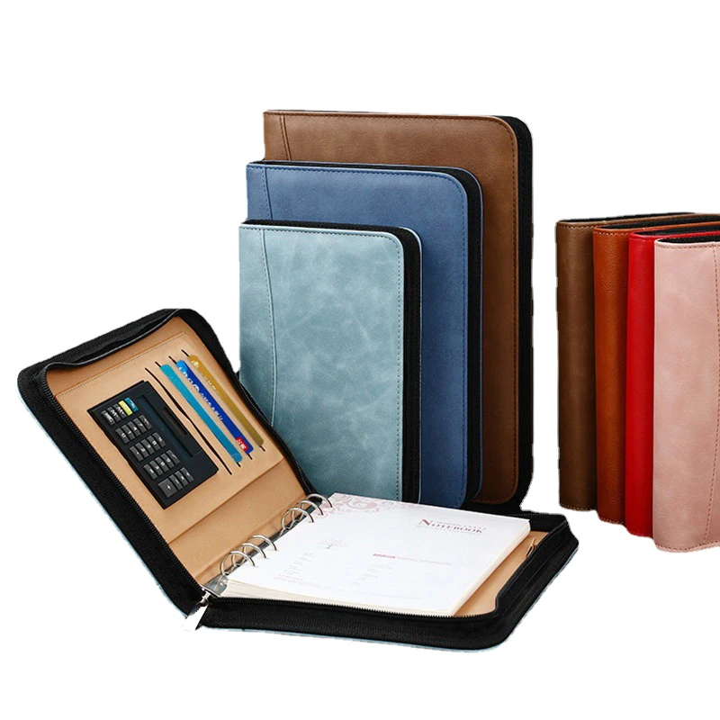 

Planner Book Sketchbook Padfolio And Notepad Diary Ring Journal Calculator Office Notebook Note Binder Agenda With Zipper