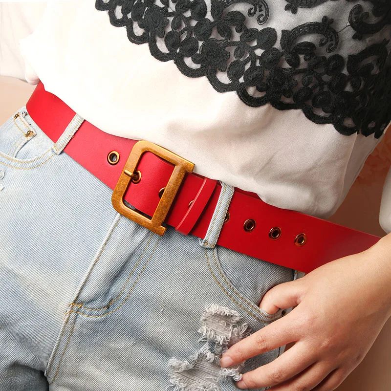 

Ремень из искусственной кожи Женский, простой пояс с металлической пряжкой для джинсов и брюк, Роскошный дизайнерский брендовый