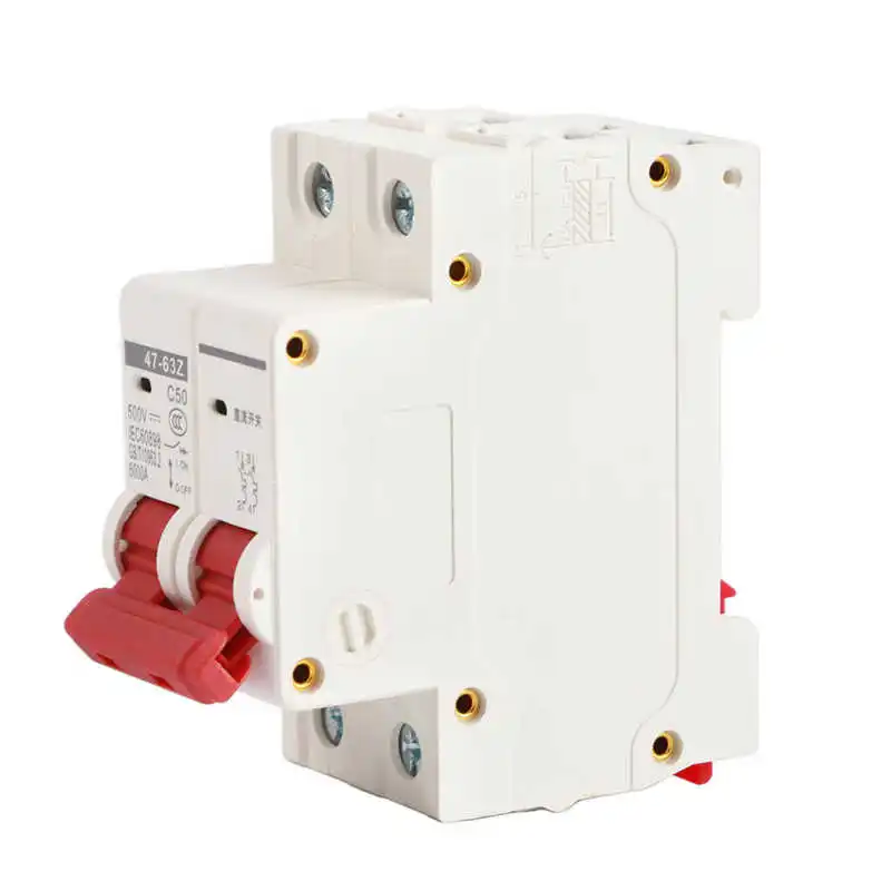 Миниатюрный автоматический выключатель постоянного тока 50 А DZ47 63Z C50 2P, автоматический выключатель для солнечной фотогальванической системы, 1000 В постоянного тока/в