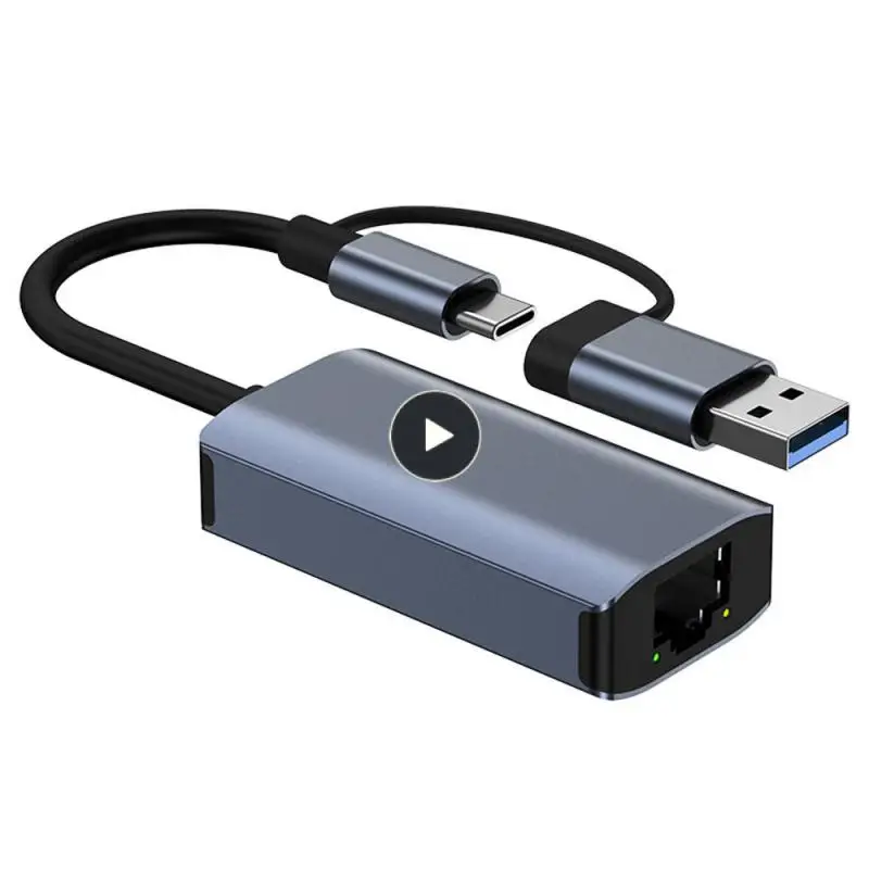 

Data Transfer 1000m Ethernet Adapter Rj45 2 In 1 Usb Hub Lightweight High Speed Type-c Docking Station 1000mbps