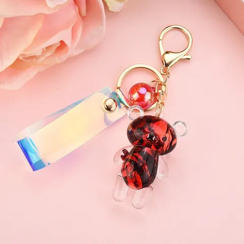 Брелок для ключей в Корейском стиле, 5 шт., подвеска в виде прозрачной сумки, украшение для автомобиля, милый цвет, Модный сувенир, для девушек