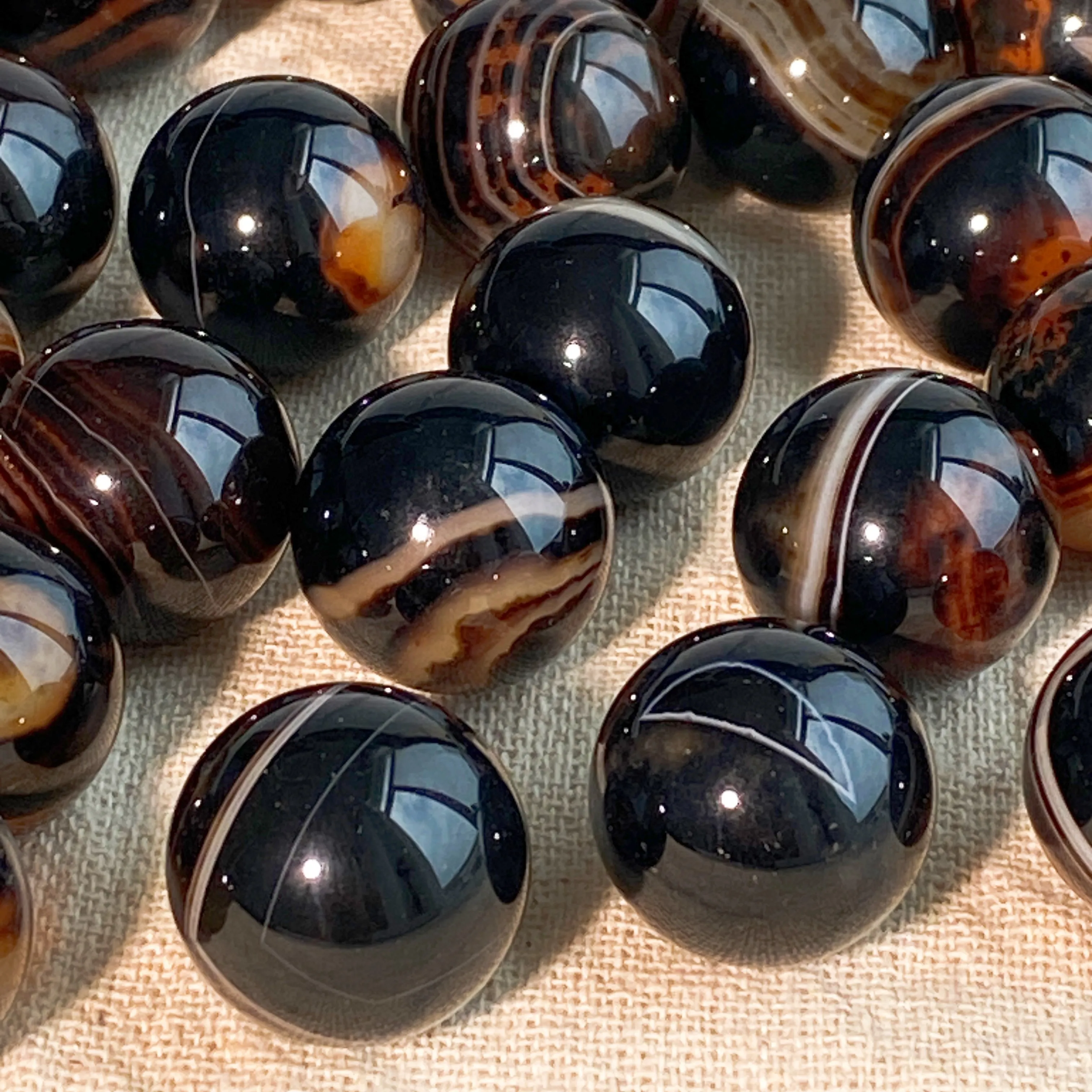 1 Шт. Черный Сардоникс Сфера Натуральный Кристалл Целебный Ювелирное Изделие