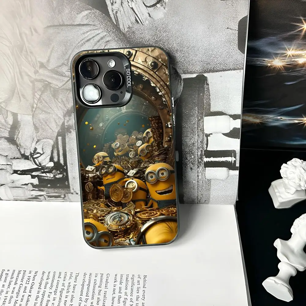Чехол для телефона MinionsES матовый цветной серебристый iPhone 15 14 13 12 11 Pro Max Plus XS X