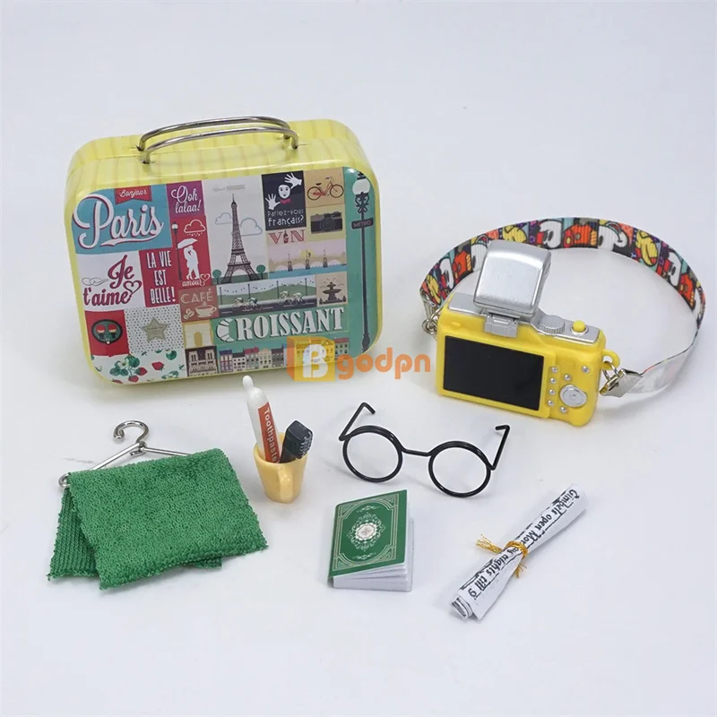 

Christmas Dollhouse Suitcases Accessory Miniature Luggage Travel Bag For Dolls 12" Doll BJD Accessories Party Favor Box