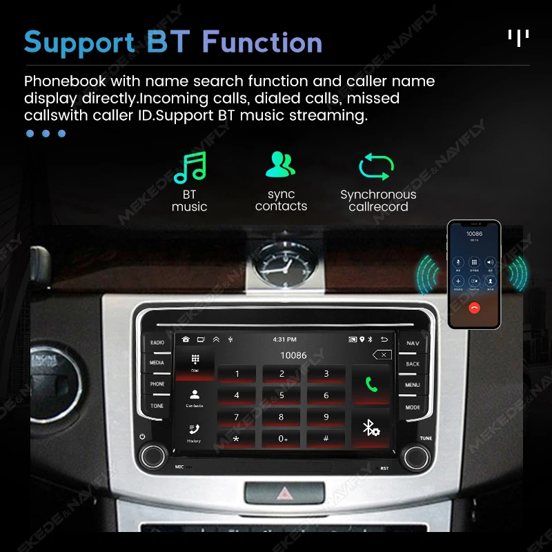 Автомагнитола Navifly 2 Din для VW стерео-система на Android с GPS Volkswagen Skoda Octavia golf 5 6 touran passat B6
