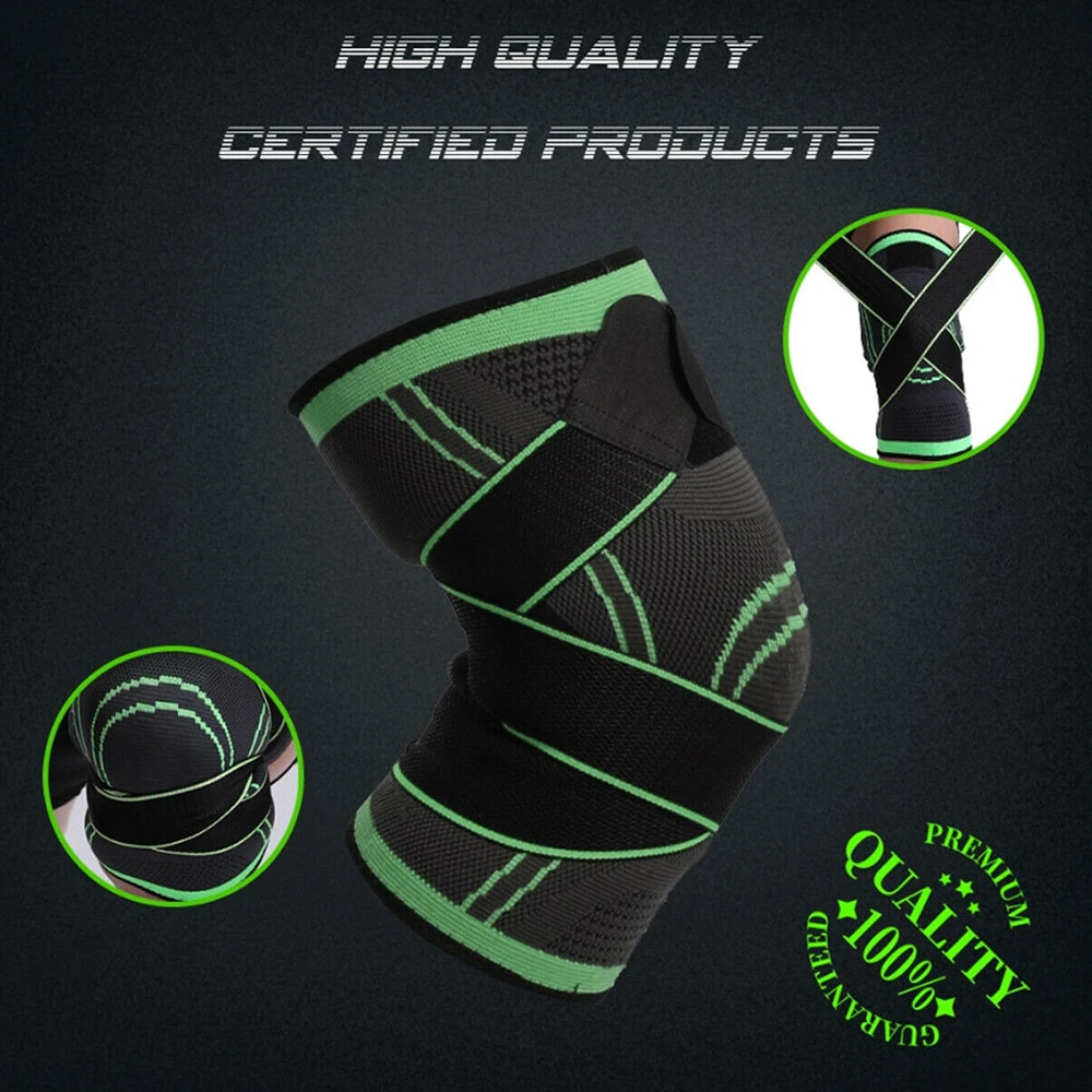 

1 Piece Sports Kneepad Men Women Pressurized Elastic Knee Pads Basketball Volleyball Brace Protector