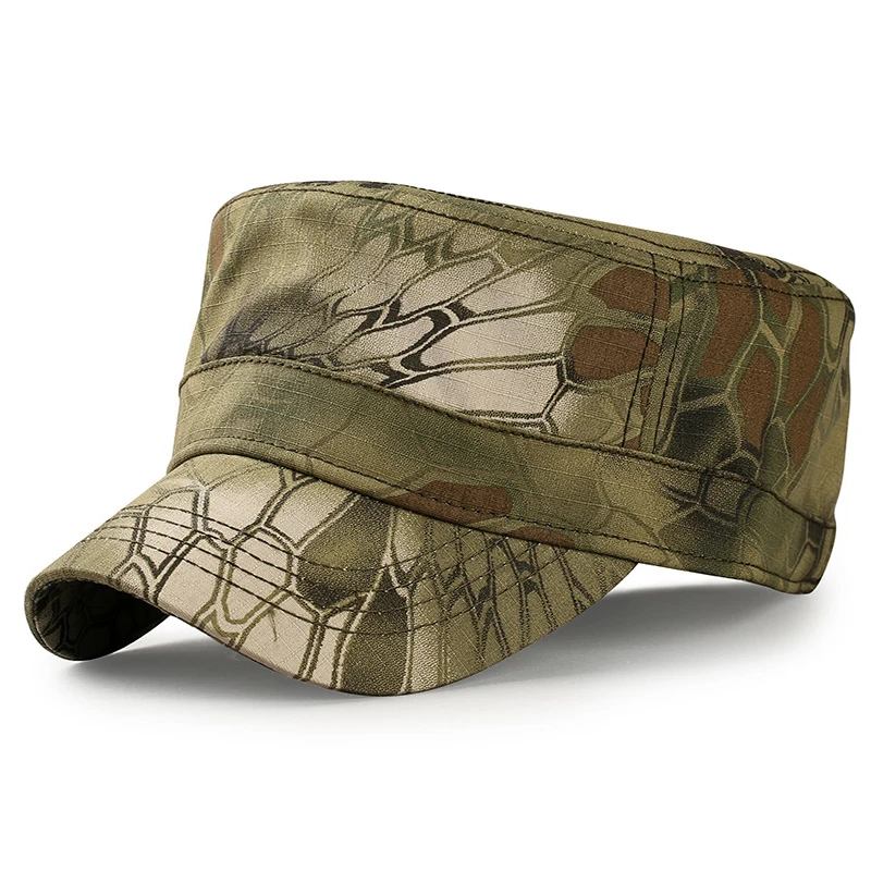 

Men's New Fashion Python Pattern Camouflage Army Hat Ladies F1 Tactical Training Fishing Hunting Hiking Sports Flat Baseball Cap