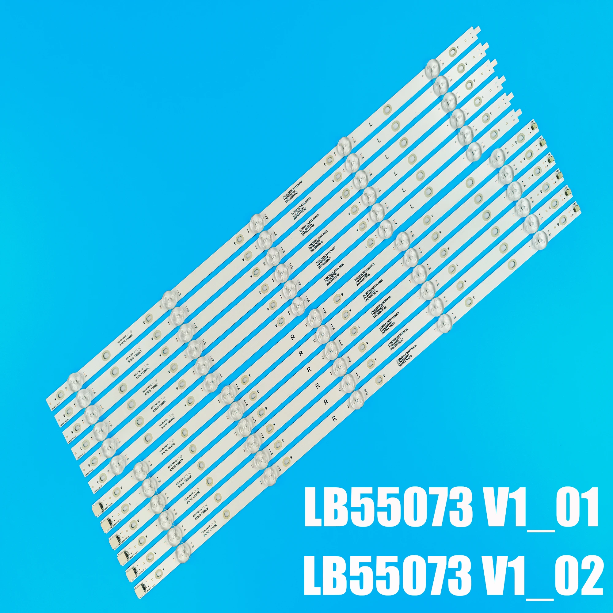 Светодиодная лента подсветки 10 ламп для 55' телевизора 55PUS7503 55PUS7303 55PUS6753 55PUS6703 55PUS6162 55PUS6262 LB55073 V1_02 V0_01