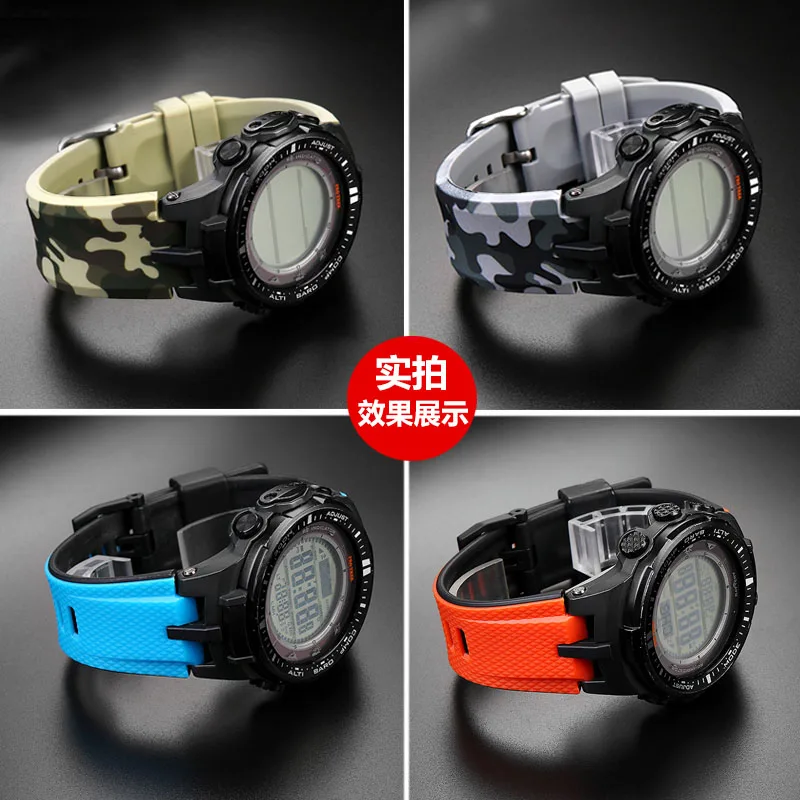 Premium-Grade silicone watchband for PROTREK series Casio prw-3000 \ 3100 \ 6000 \ 6100y modified silicone watch strap men's bel