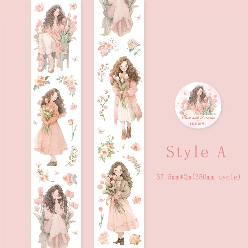 

Рулон наклеек для скрапбукинга с цветами