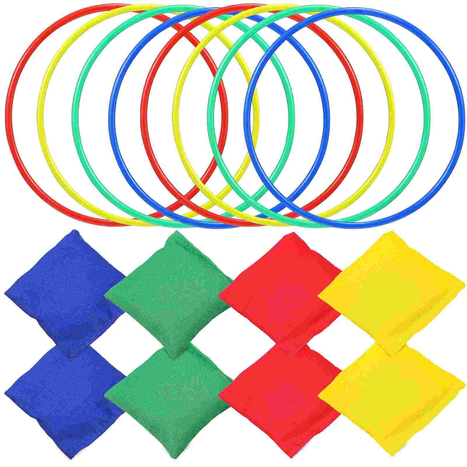 

16 Pcs Plastic Playes Ferrule Cone Rings Kids Toss Bean Bag Throwing Circle Child