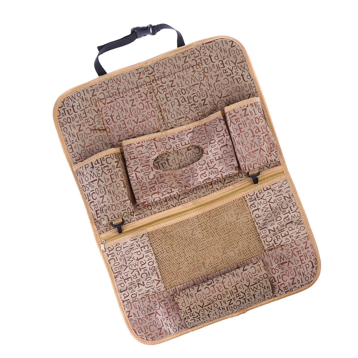 

Oxford Cloth Multi-Pocket Back Seat Storage Car Seat Cover Organizer Car Organizer Bag (Khaki)