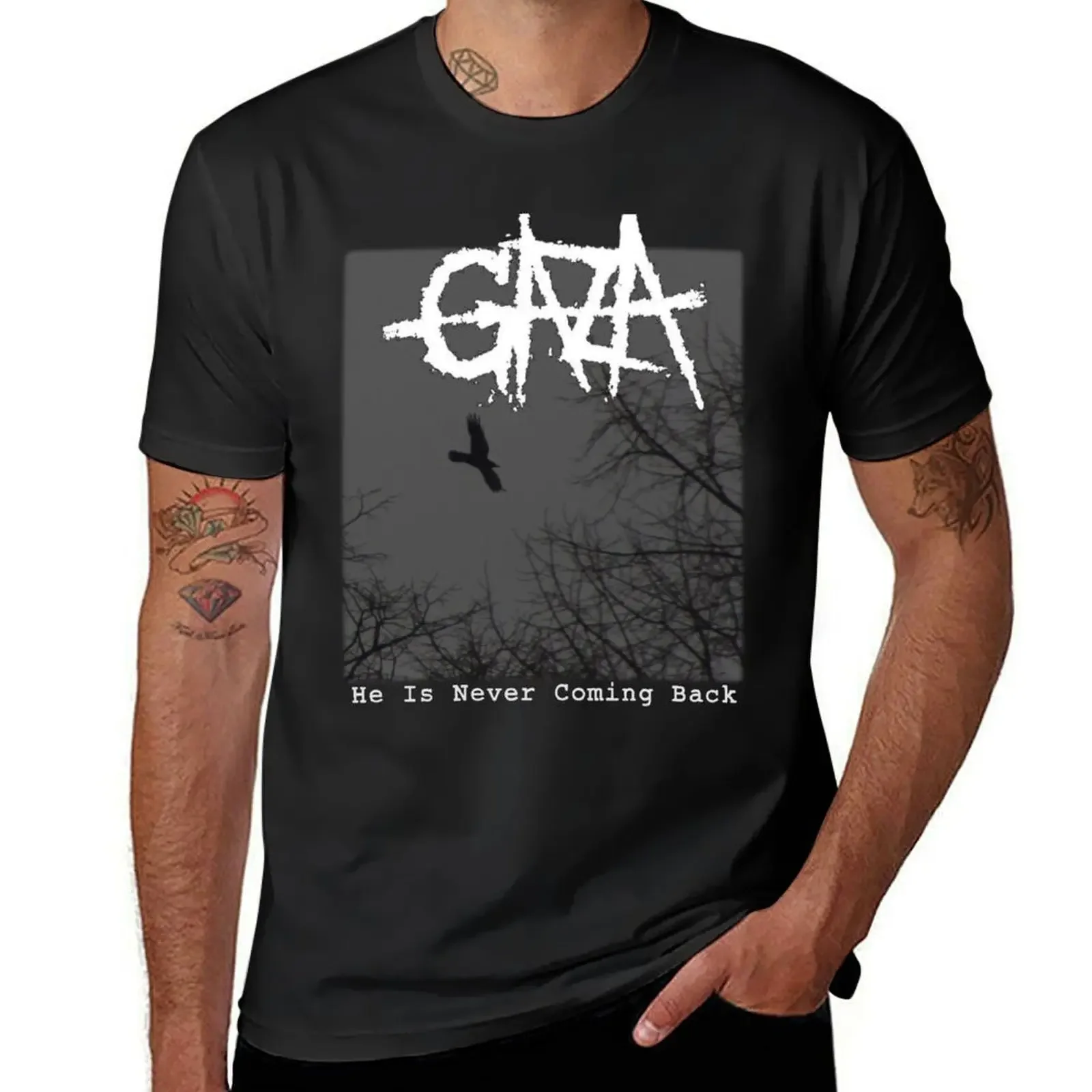 Gaza - He Is Never Coming Back Grindcore Hardcore T-Shirt graphics shirts graphic tees outfits for men