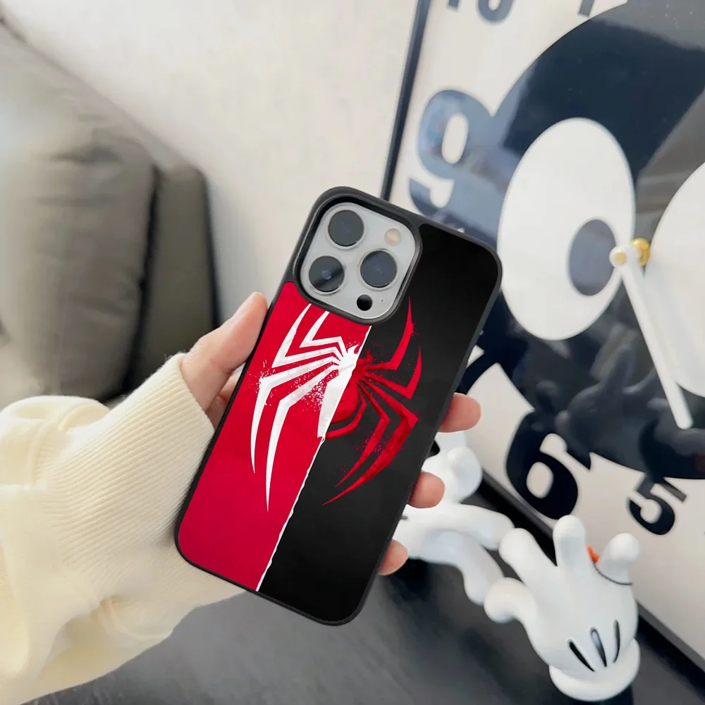 Чехол S-Spider M-Man для телефона IPhone 11 12 13 14 15 16 Plus Pro Max зеркальный акриловый чехол из