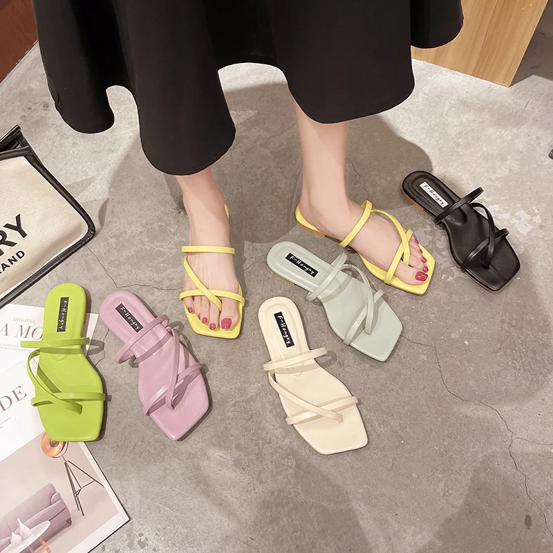 

Open Toe Slippers Women Summer 2022 Flat Casual Flip Flop Slippers Women Zapatillas De Mujer Zapatos Women Shoes Women Slippers