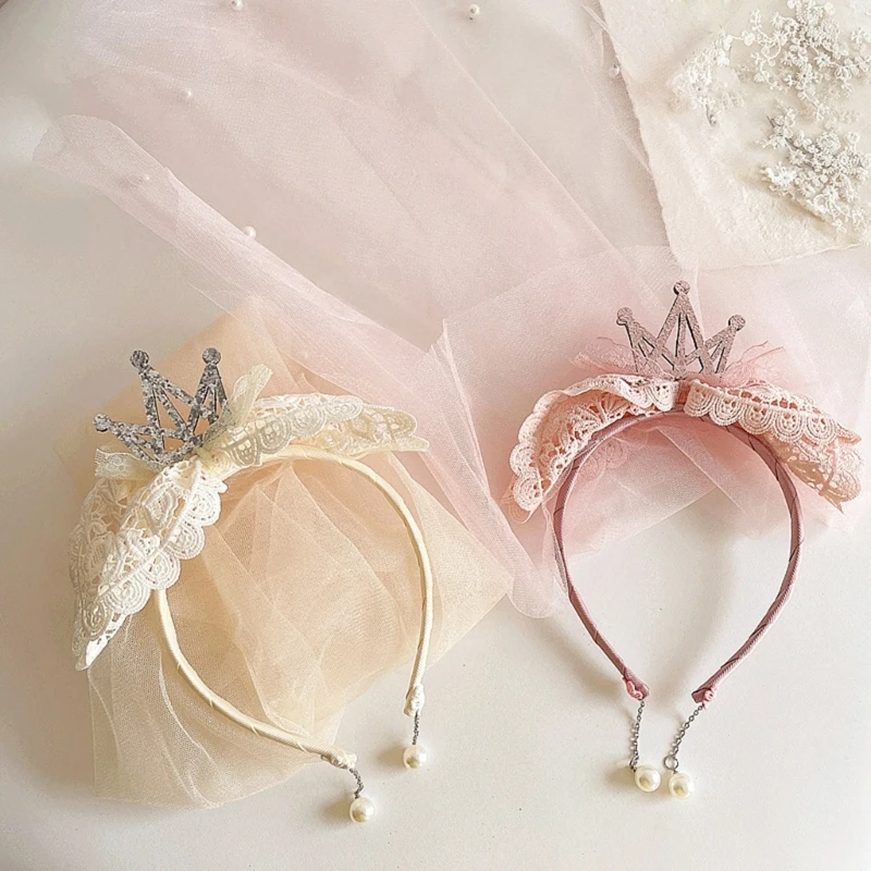 

Lace Sequins Crown Children Flower Headdress Headwear Princess Hair Accessory