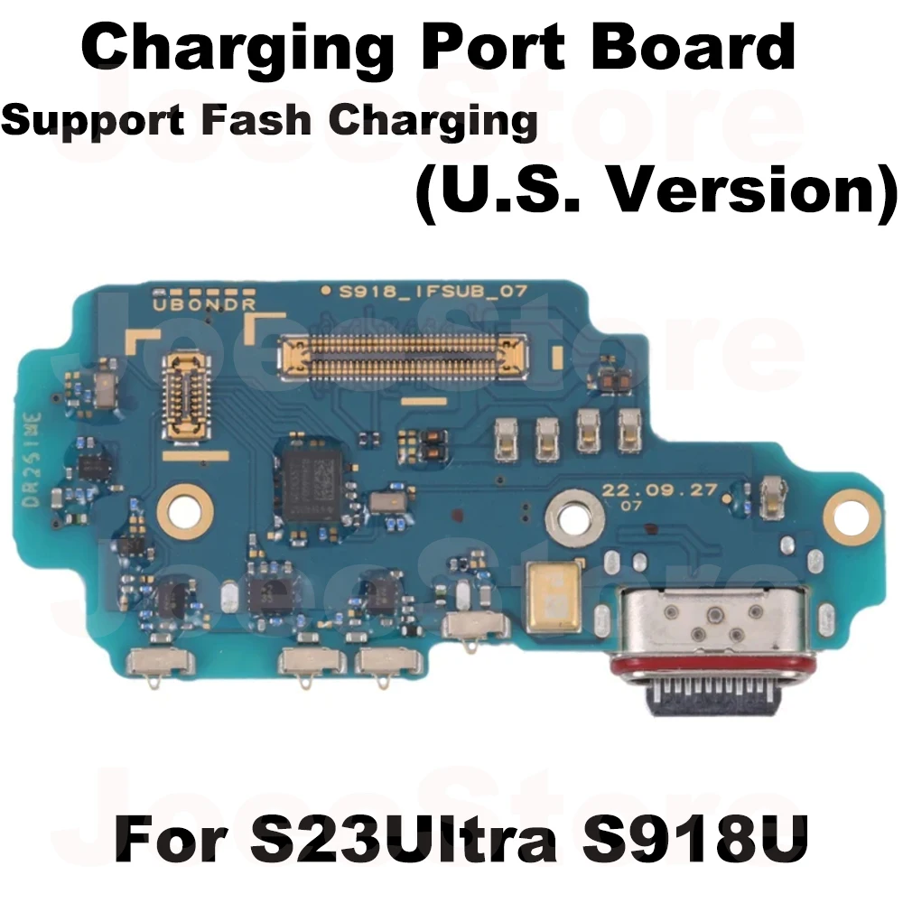 Фото Плата зарядного порта для Samsung S22 S21 S20 S23 Plus Ultra G998U S908U S901U S918U, USB-разъем для зарядки, док-кабель, американская версия №4
