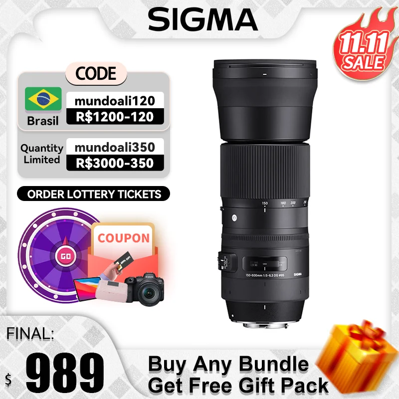 

Sigma 150-600mm F5-6.3 Contemporary DG OS HSM Lens Telephoto Long Zoom Full Frame Mirrorless/DSLR Camera Lens for Canon Nikon