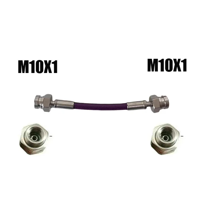 

Усиленный гидравлический тормозной шланг AN3 из нержавеющей стали в оплетке для мотоциклов, автомобильный тормозной/гидравлический шланг с внутренней резьбой M10x1 90° ° Мужской