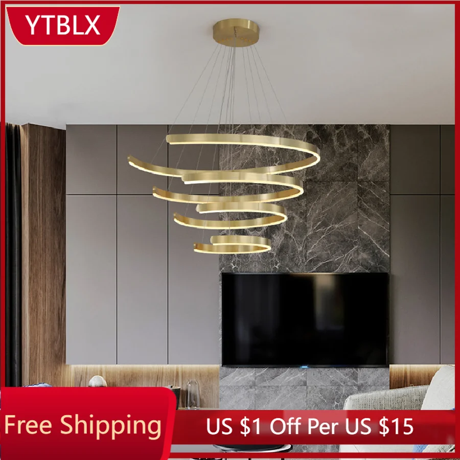 

Современная круглая люстра для гостиной, роскошный домашний декор, светодиодная лампа с креплением для спальни, столовой, студии