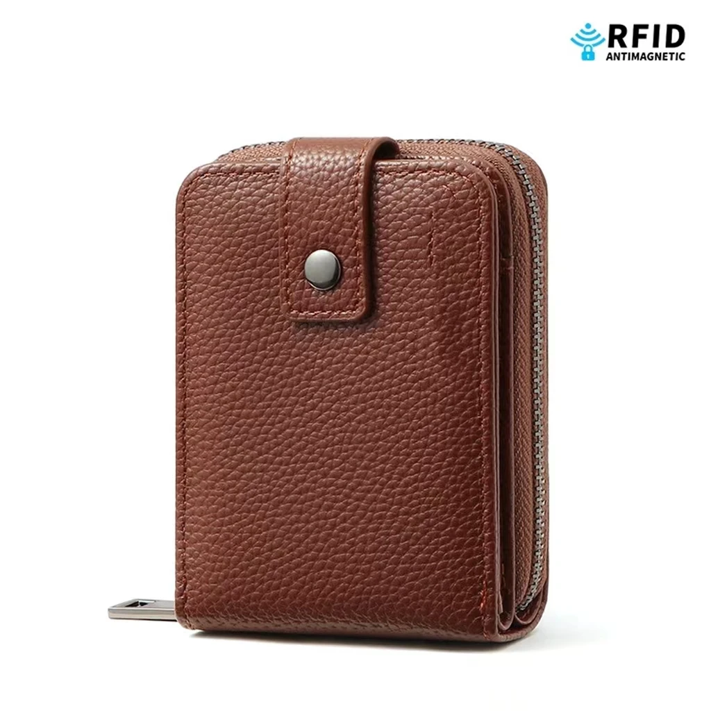 European And American New Style Men's Lychee Grain Leather Multi Slot Large Capacity Fashion Leisure Business Wallet