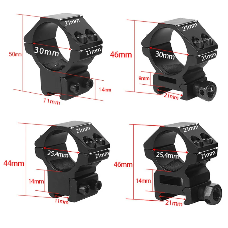 Scope Mounts for 11mm 20mm Picatinny Weaver Rail Scope Tube Dia 25.4mm 30mm Ring Mounting for Riflescope Flashlight Accessories