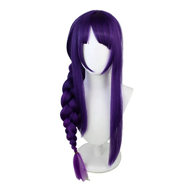 Genshin Purple Raiden обычный парик для косплея Хэллоуина Аниме 1 шт.