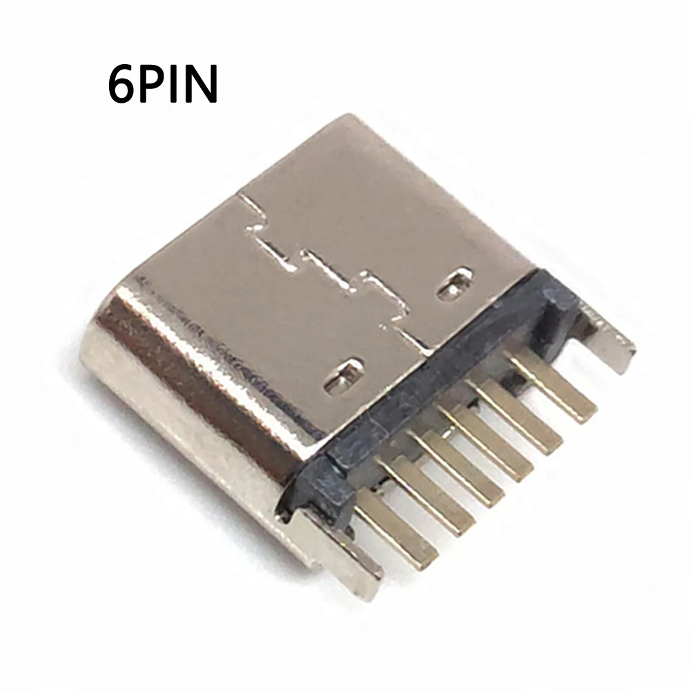 10 шт./лот 6-контактный гнездовой разъем SMT Micro USB Тип C 3 1 гнездо размещение SMD DIP для