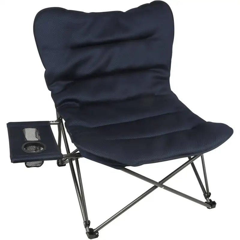 

Oversized Relax Plush Chair with Side Table for Outdoor, Blue