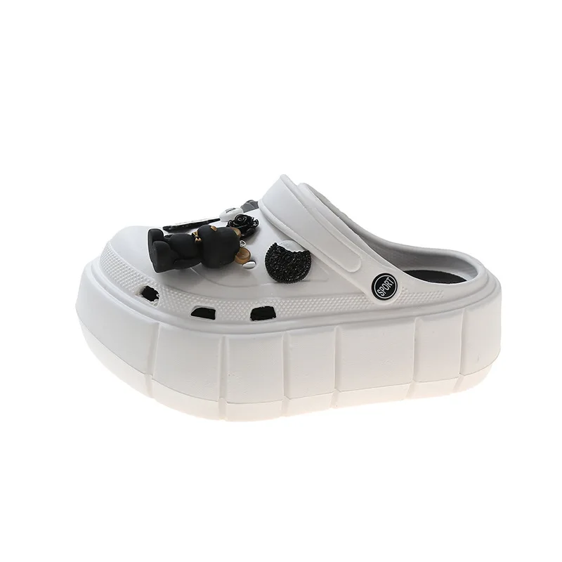 2022 Fashion Women Slippers Sandals Platform Clogs With Charms Thick Sole EVA Flip Flops Comfortable Casual Shoes For Female 41