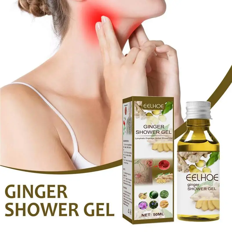 

50ML Lymphatic Drainage Herbal Shower Gel Weight Loss Ginger Shower Gel Natural Drainage Ginger Oil Relax Body Liquid Shower Gel