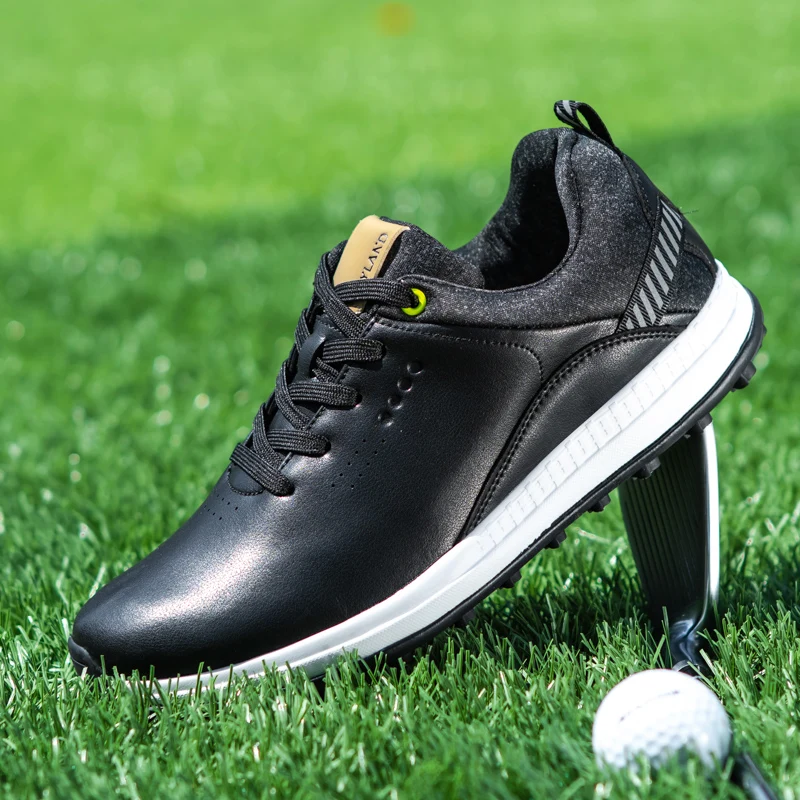 

Big Size 40-47 Golfer Shoes Genuine Leather Golf Shoes Men Waterproof Golf Sneakers Black White Golfing Shoes Athletics Footwear
