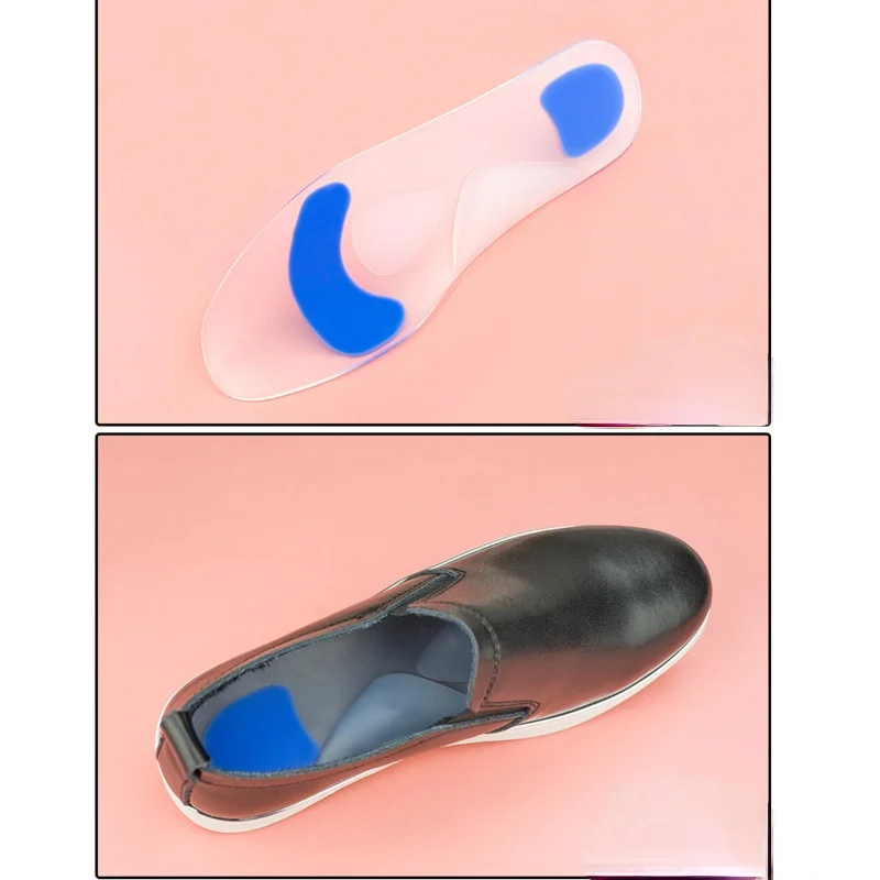 Transparent Soft Silicone Insole Women's Full-length Pad Arch Support Massage Non Slip Running Sports Shock-absorbing Insole Mi