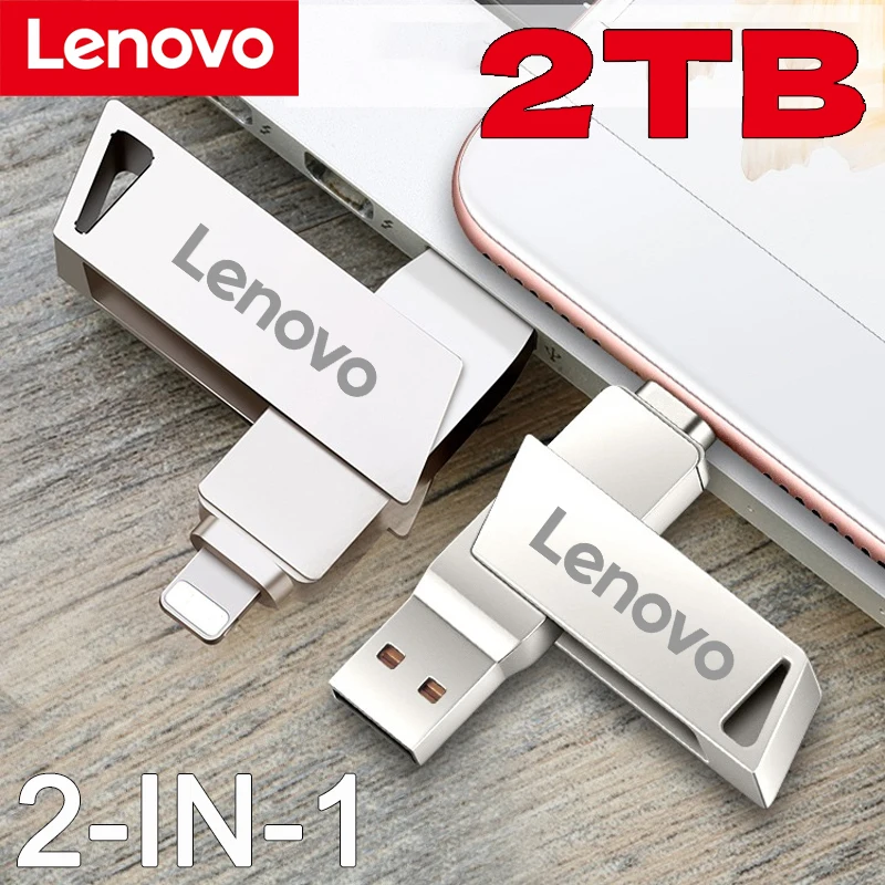 Lenovo 2 ТБ 1 USB 3.0 Флэш-накопитель для iPhone с в USB-A к интерфейсу Lightning USB3.0 pendrive Iphone Ipad
