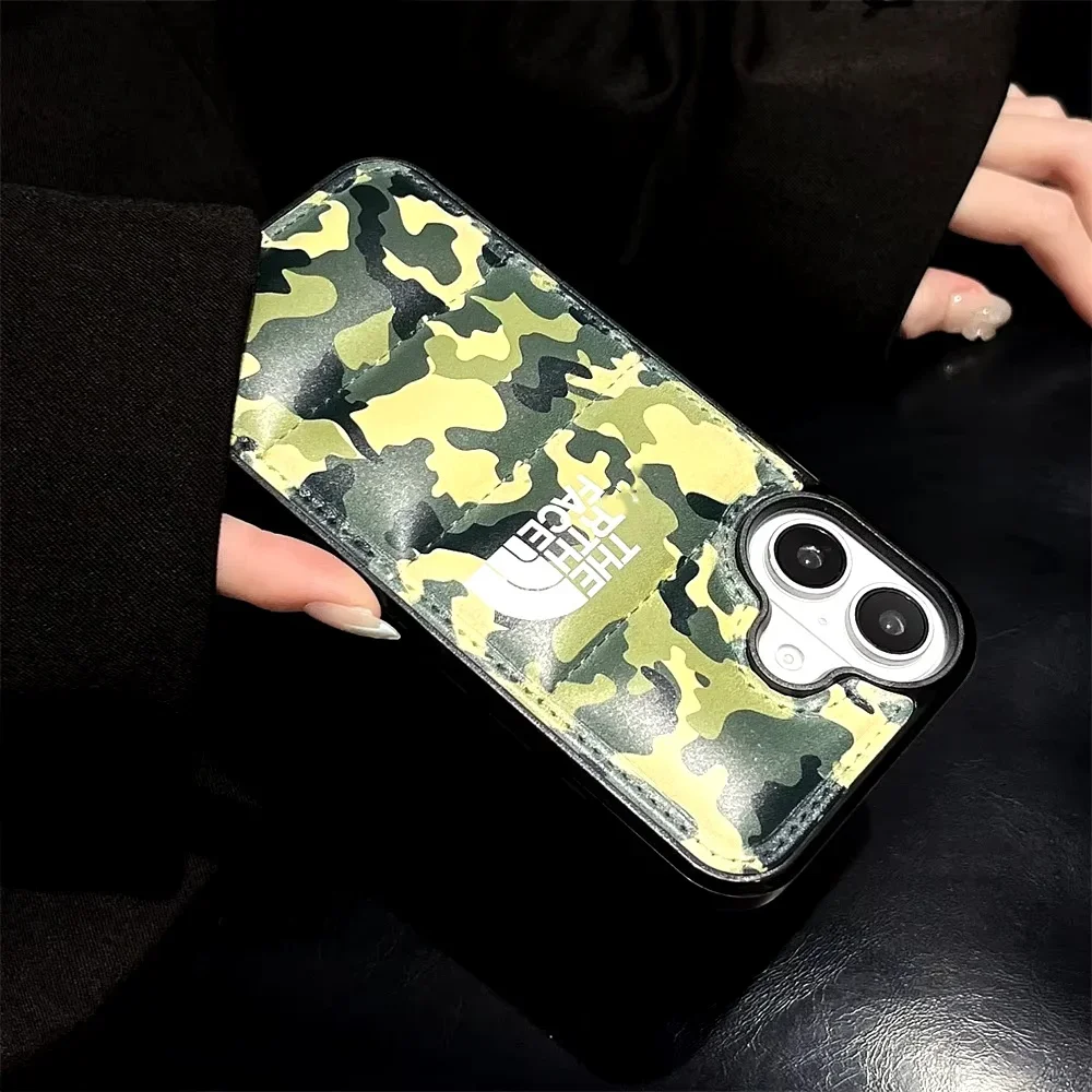 Зимний камуфляжный пуховик в стиле милитари для IPhone 16 15 14 13 12 11 Pro Max 8 7 Plus