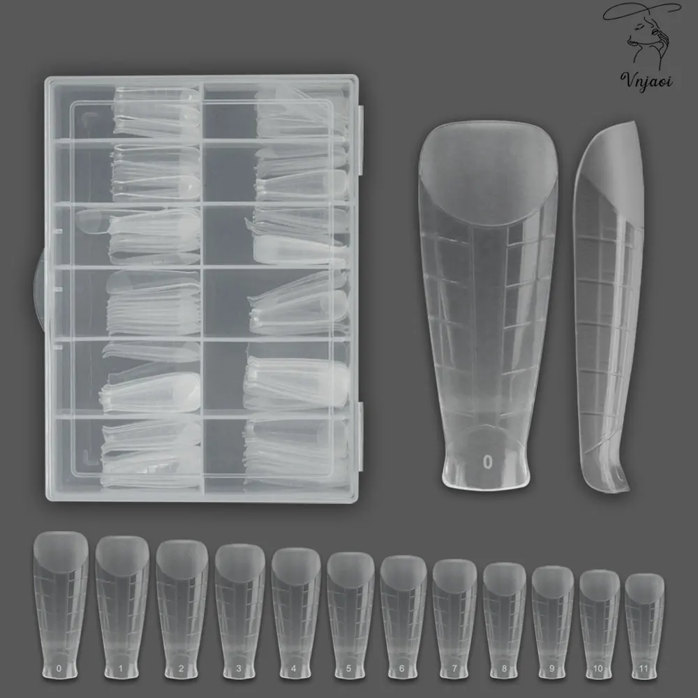 

120pcs Nail Dual Forms Full Cover False Nails Quick Building Mold Tips Fake Nail Shaping Extend Top Molds Accessories Tools