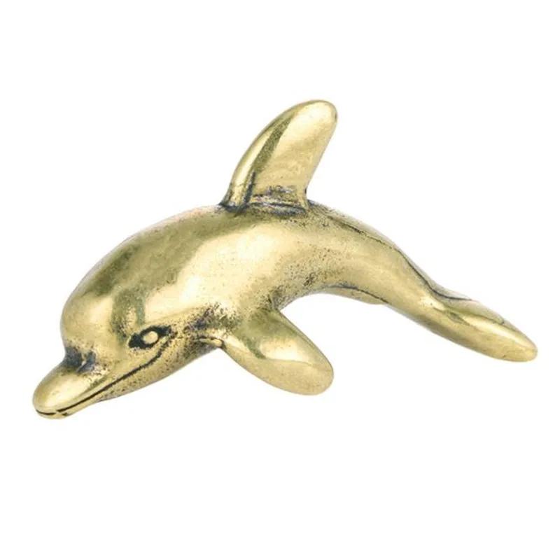 

3D Mini Casting Dolphin Figurine Animal Style Metal Sculpture Home Office Room Desktop Decoration Collect Ornaments Gifts