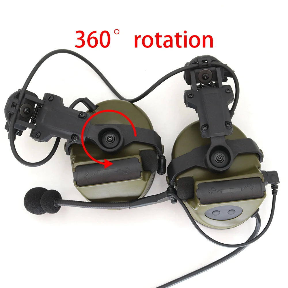 Tactical Headset COMTAC II Helmet Bracket Version Airsoft Headphone and Comtac Detachable Headband and Tactical U94 Ptt