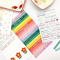korean cute ins creative english seal sticker hand account cartoon simple student textbook bookmark stationery color sticker