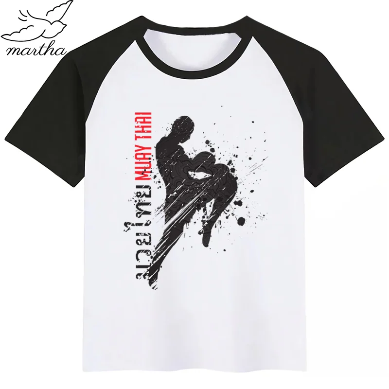 Fighting Muay Thai Fight Summer Style Funny Cute Girl Tops Fashion Streetwear Harajuku Boy T-shirt Street Kid Tee