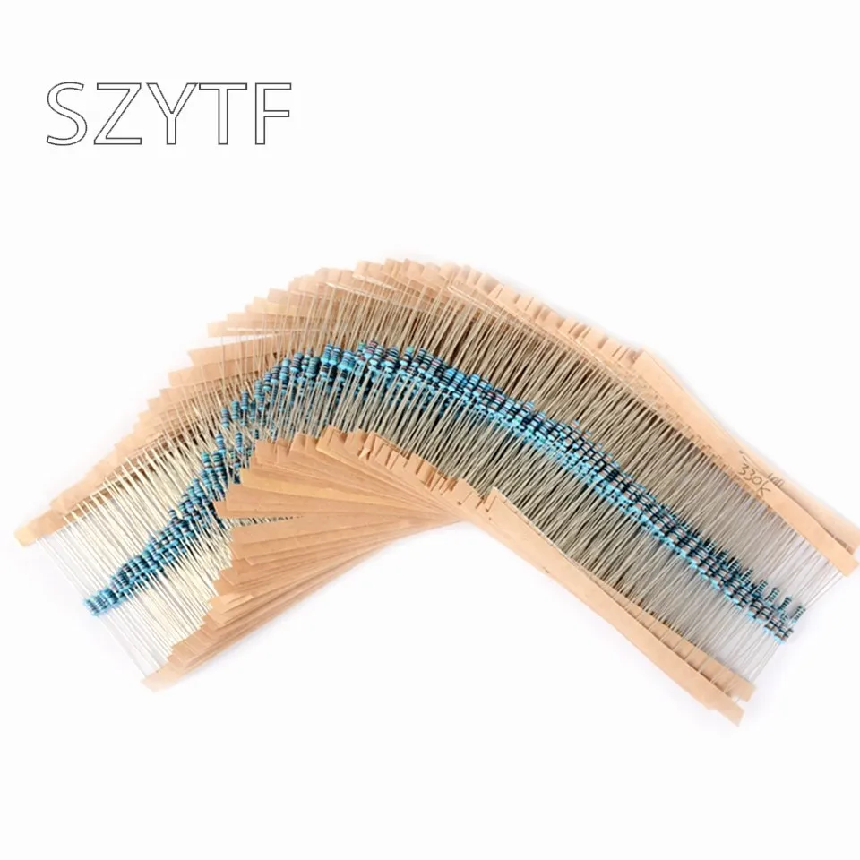 

1/6W 1/8W five-color ring 1% 10 ohm-1M metal film resistor package 30kinds*20pcs=600pcs