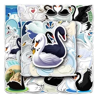 50pcs cartoon swan stickers for ipad laptop stationery craft supplies aesthetic sticker pack adesivos scrapbooking material