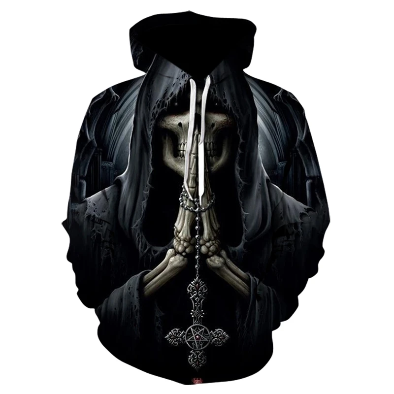 

2022 Hot New Men Hoodie Sweatshirt 3d Printing Hip Hop Hoodie Gothic Punk Skulls Hooded Spring and Autumn Jacket Men Sportswear