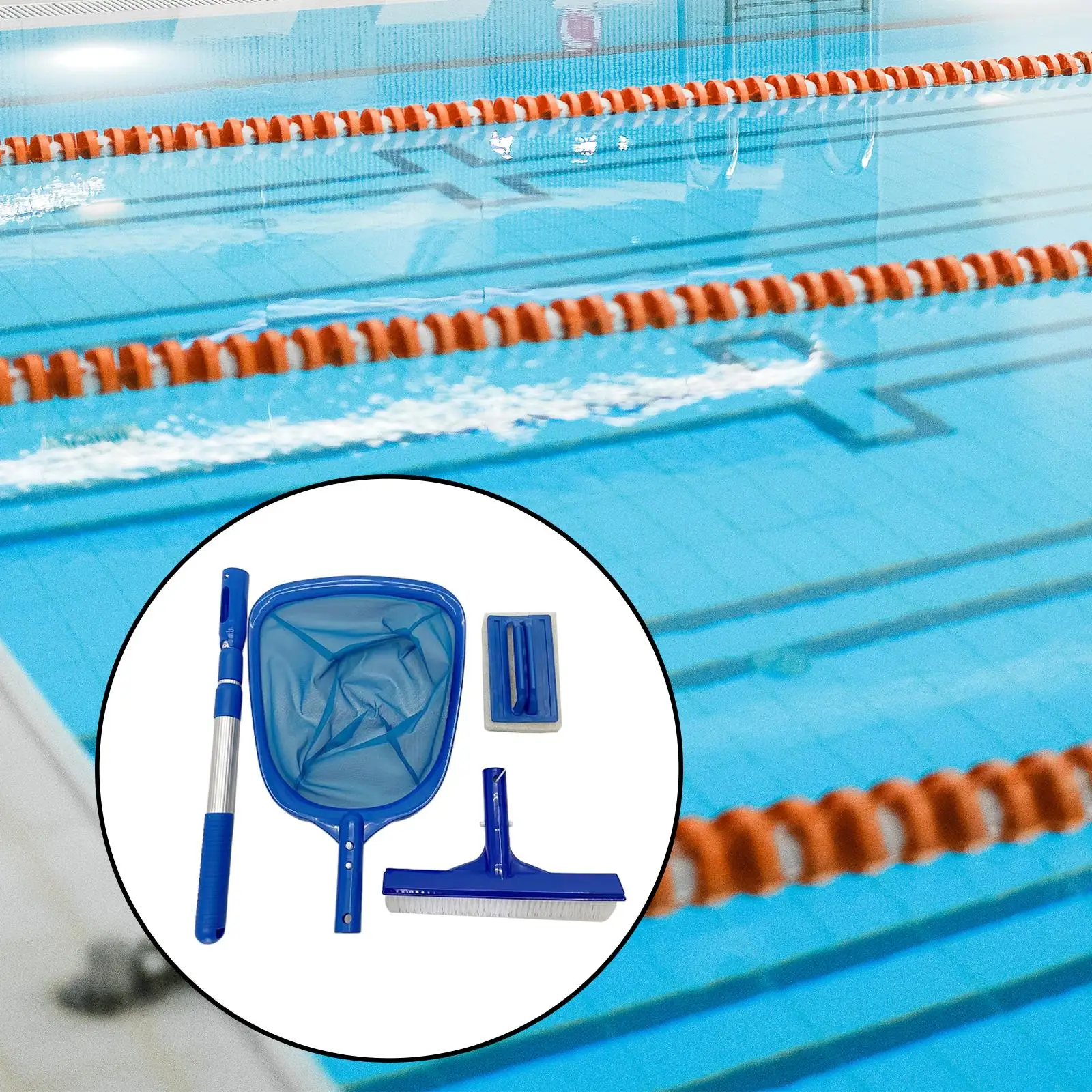 Надежная сетка для чистки бассейна телескопическая алюминиевая 1 комплект |